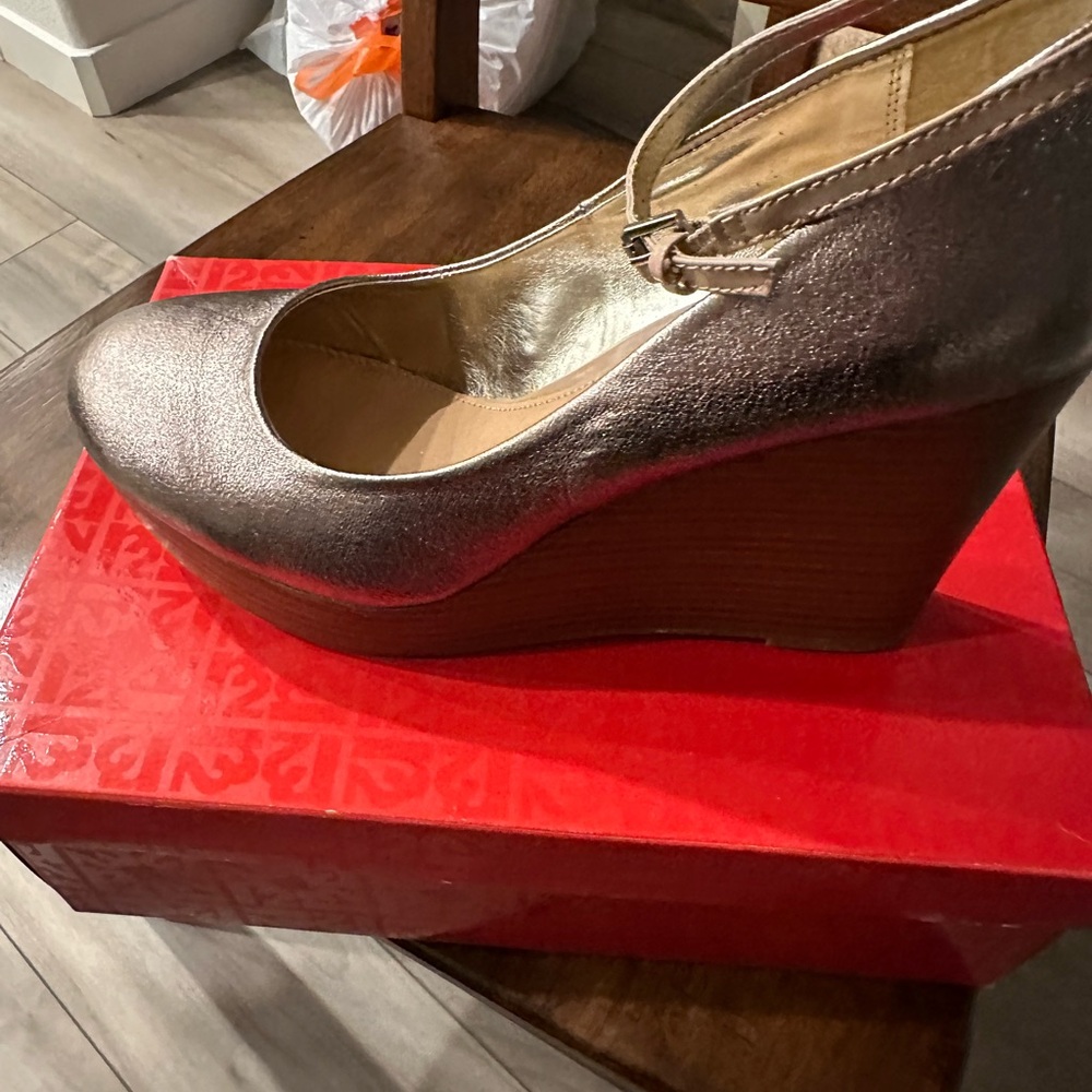 Metallic Wedge Heels